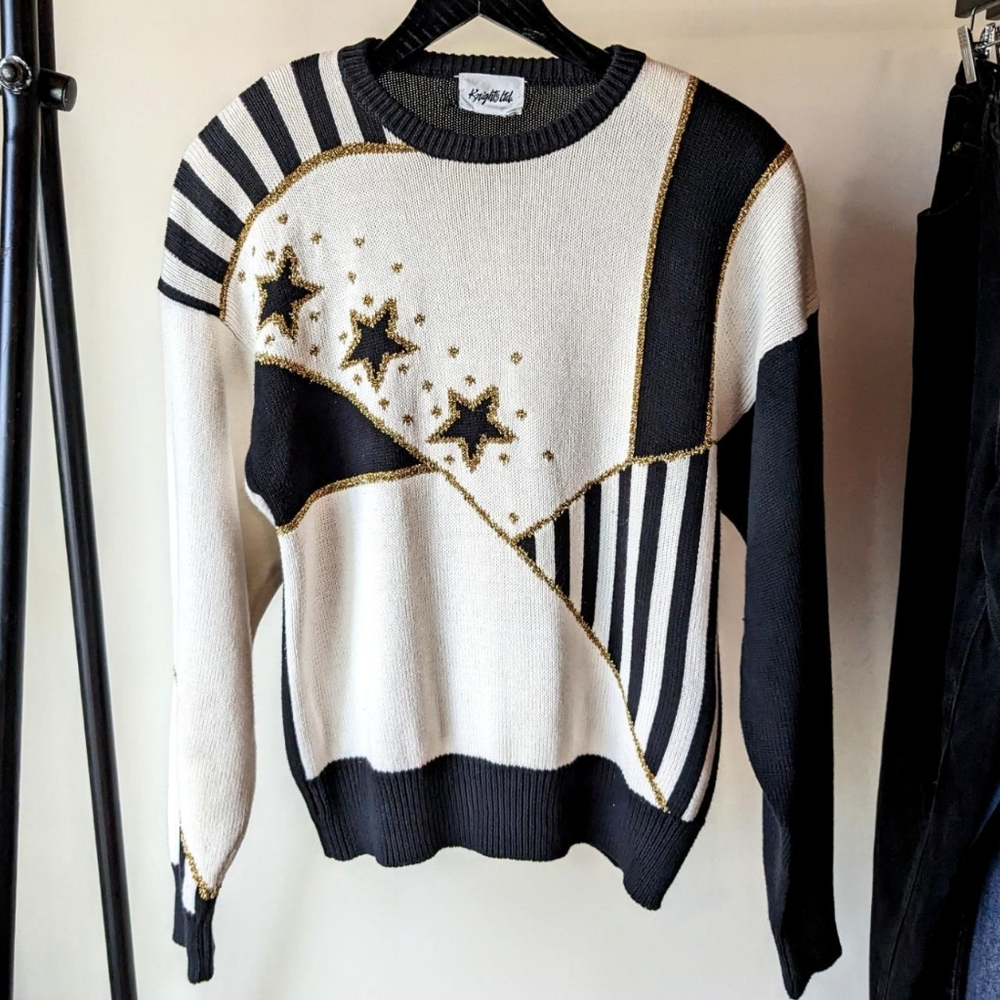 Goth Christmas Sweater Vintage 80s